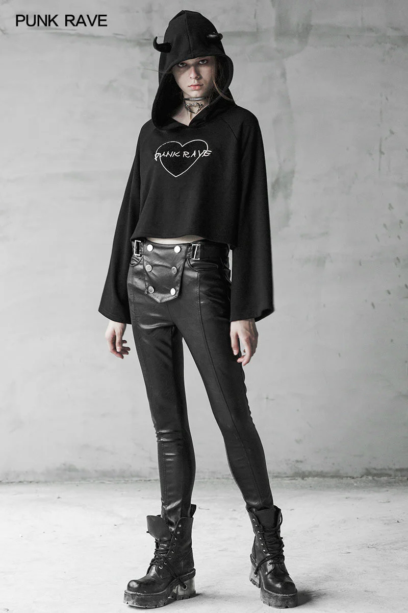 OPK-239 Military Uniform Buckle Skinny PU Leather Pants (with belt) - Image 6