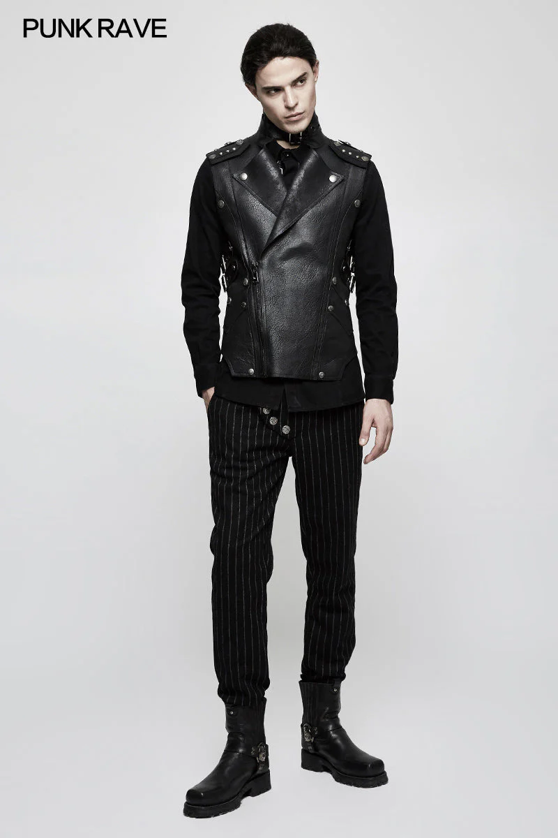 K-303 Military Uniform Leisure Punk Pants Suede Suits Woven Striped Worsted Mans Trousers - Image 12