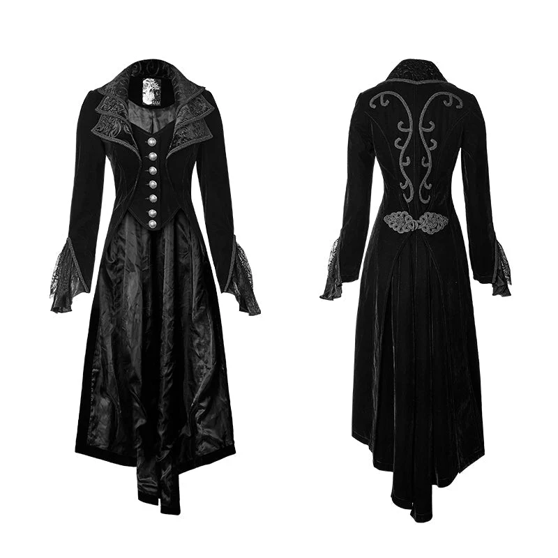 Y-658 Mystery Women Jacket Elegant Gothic Coat With Lace - Image 4