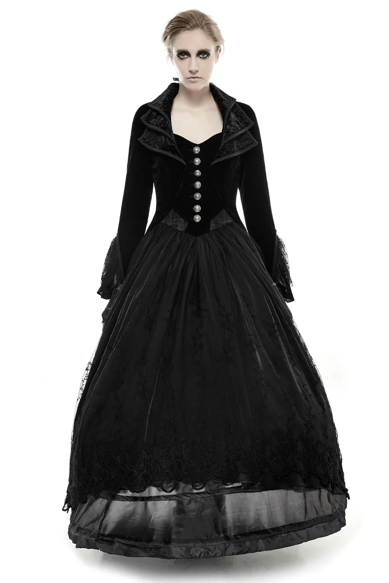 Y-658 Mystery Women Jacket Elegant Gothic Coat With Lace - Image 6