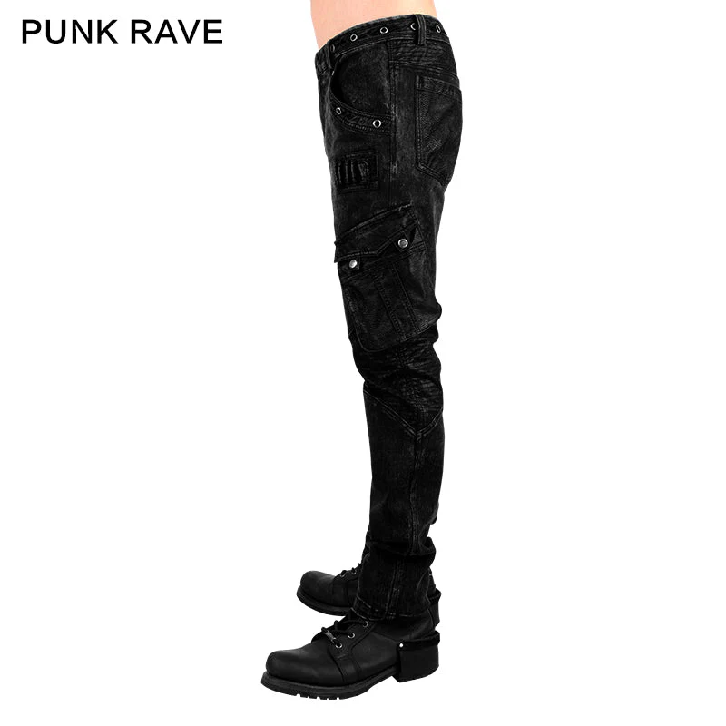 K-224 New Design Cotton black Jean Punk Pants For Men - Image 2