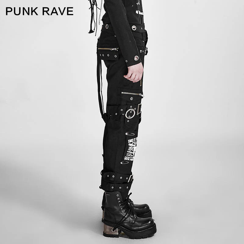 K-058 New Pattern Gentelman Loose Funky Tactical Leisure Punk Pants - Image 3