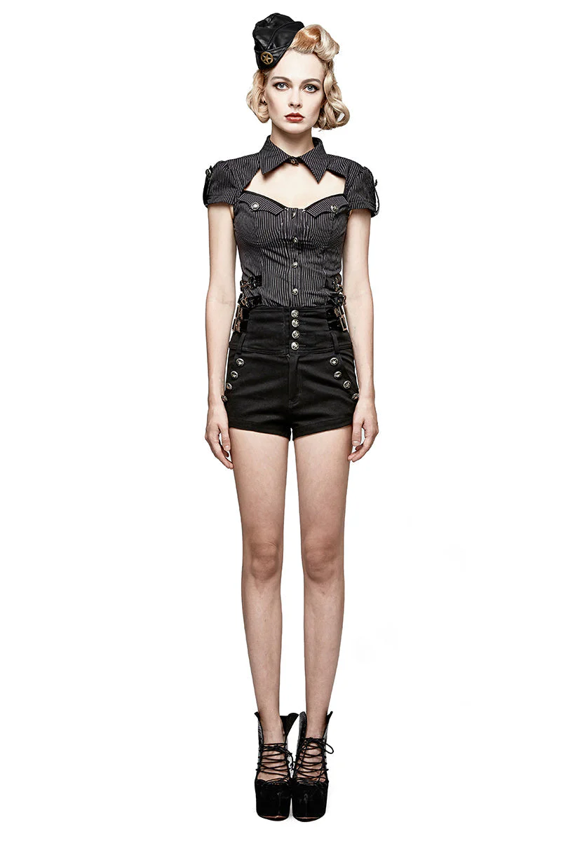 K-272 New Summer Design Military High-waist Versatile Short Punk Pants - Image 6