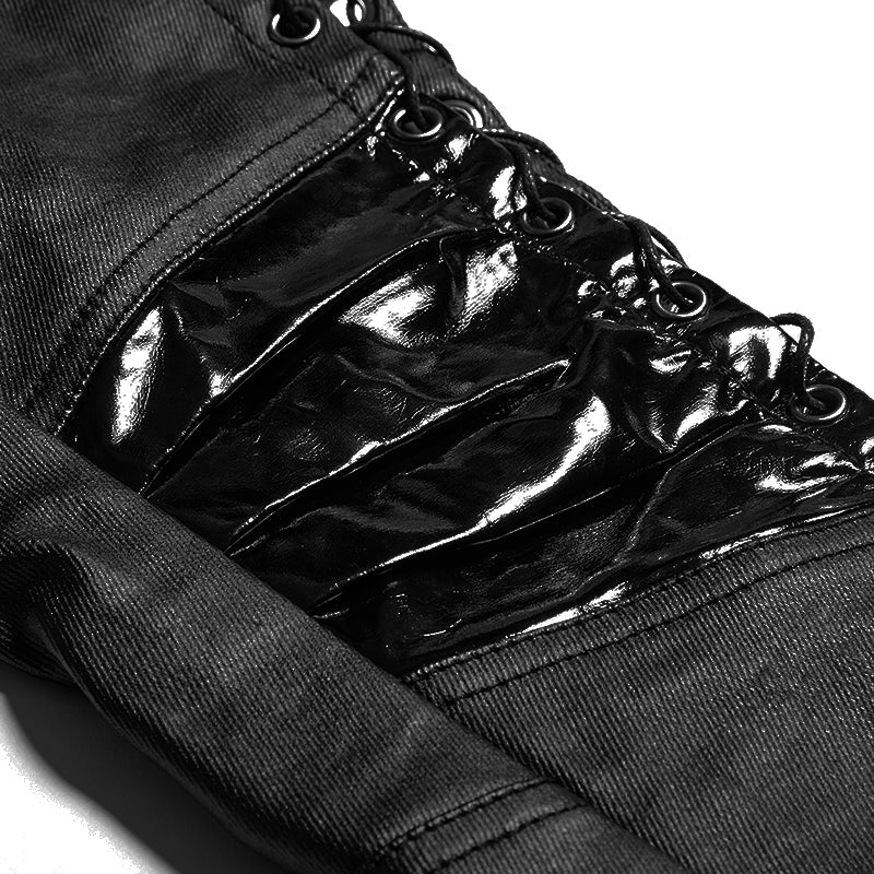 K-274 New Unique Design Vertical Striped Binding Side Punk Pants - Image 5