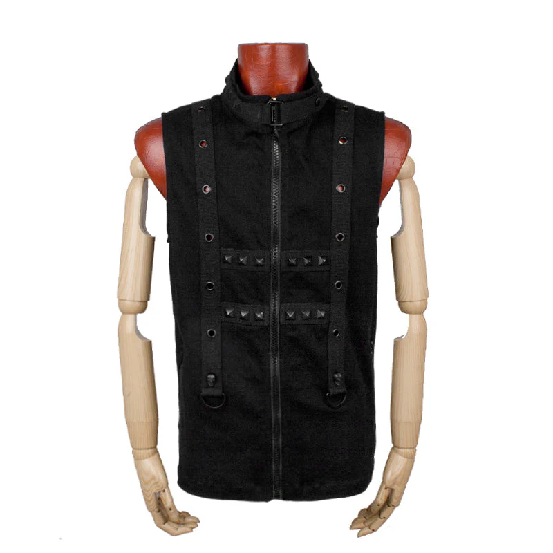 Y-451 Newest Fashion Special Collar With Belt Punk Vest - Image 3