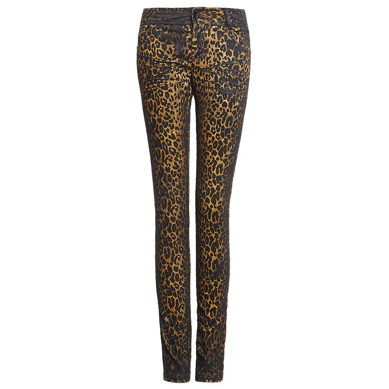 K-165 Newest Lady Leopard Print Punk Pants - Image 4