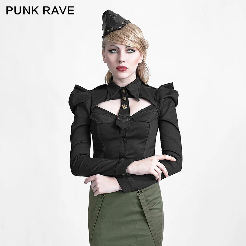 S-164 Newest Winter black Metal Studded Leather Military Hats Accessories - Image 3