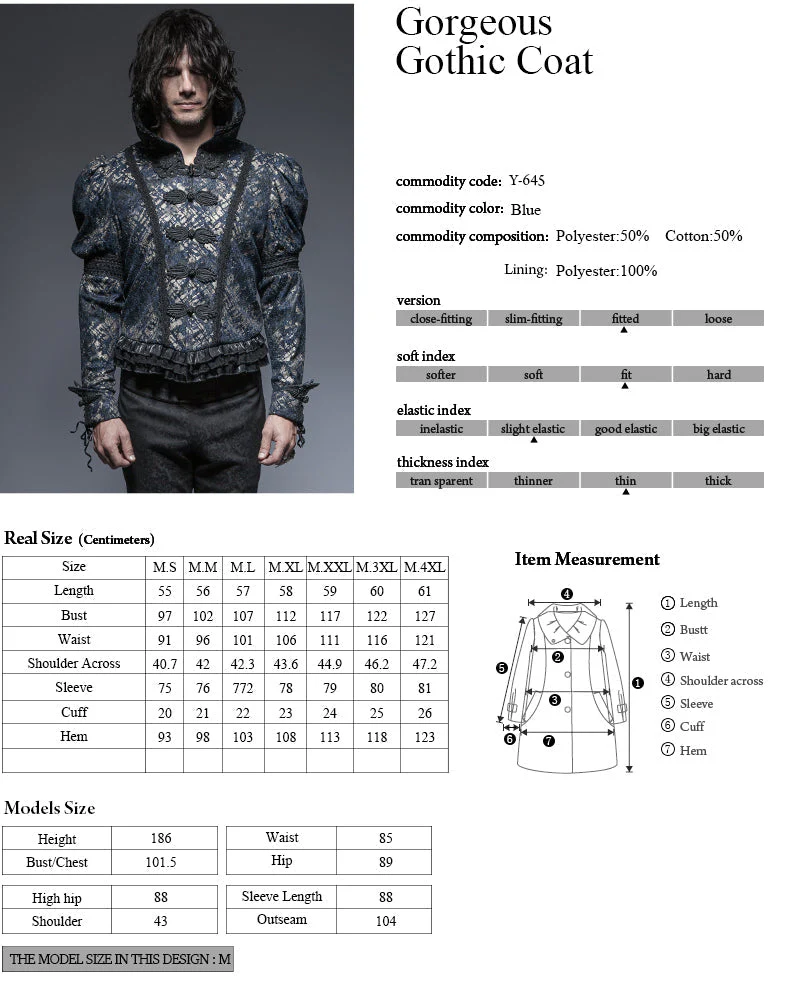 Y-645 Noble Short Gothic Jacket With Stand-up Collar - Image 6