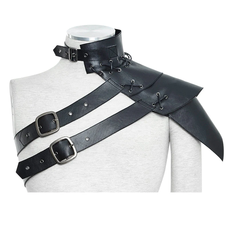 S-172 One-shoulder Standard Collar Punk Leather Wraps Korean History Fashion Accessories - Image 3