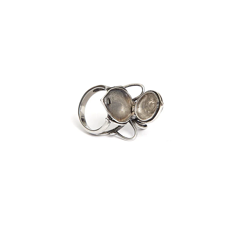 S-162 Openable Spider Titanium Crystal silver Fashion Ring Gothic Accessories - Image 5