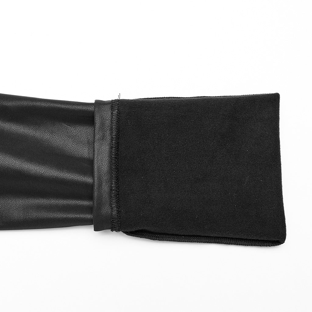 OPK-502PCF Black High-Waist Buckle Strap Punk Pants Leggings - Image 10