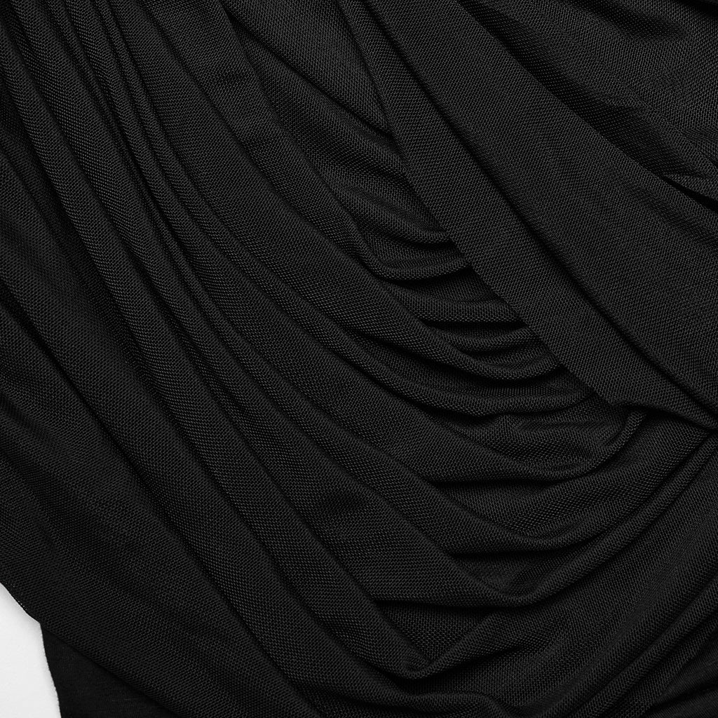 OPQ-1402BQF Versatile Ruched Black Punk Skirt with Adjustable Drawstrings - Image 17