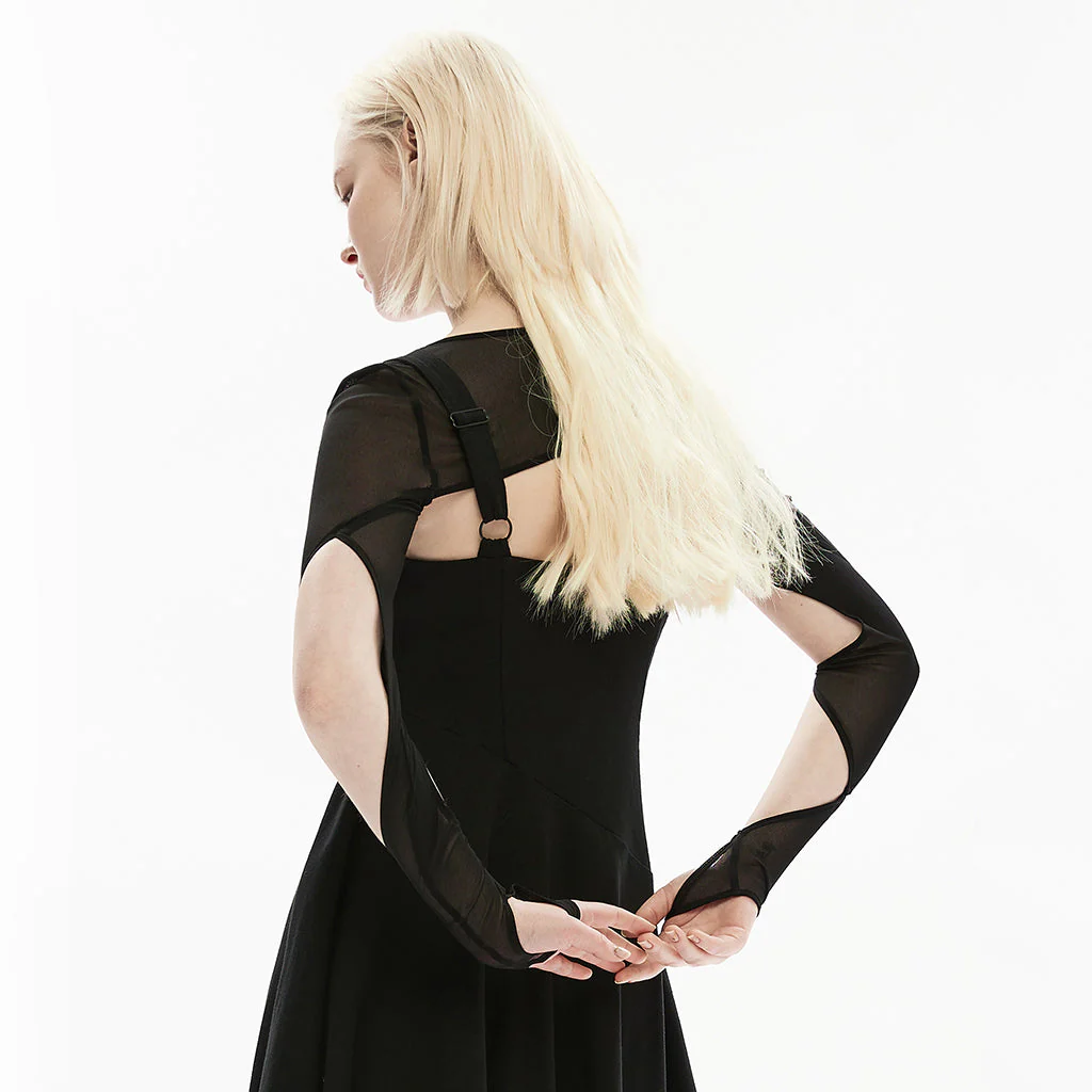 OPS-262SSF Punk Dresses Black Sheer Cutout Arm Cover Bolero Shrug - Image 15