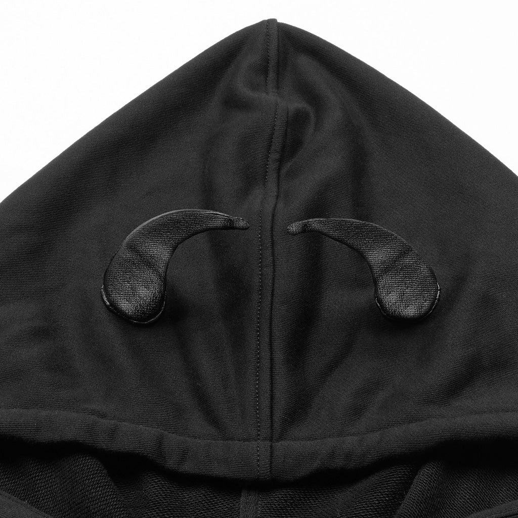 OPT-317WYF Gothic Hooded Cropped Sweater Long Sleeve Black Design - Image 47