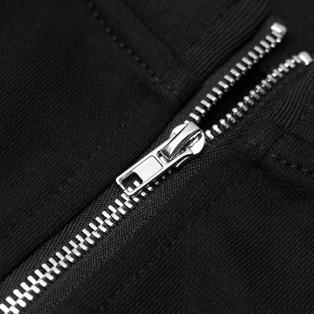 OPT-544DQF Gothic Crop Jacket Double Zipper Cropped Punk Hoodie - Image 27