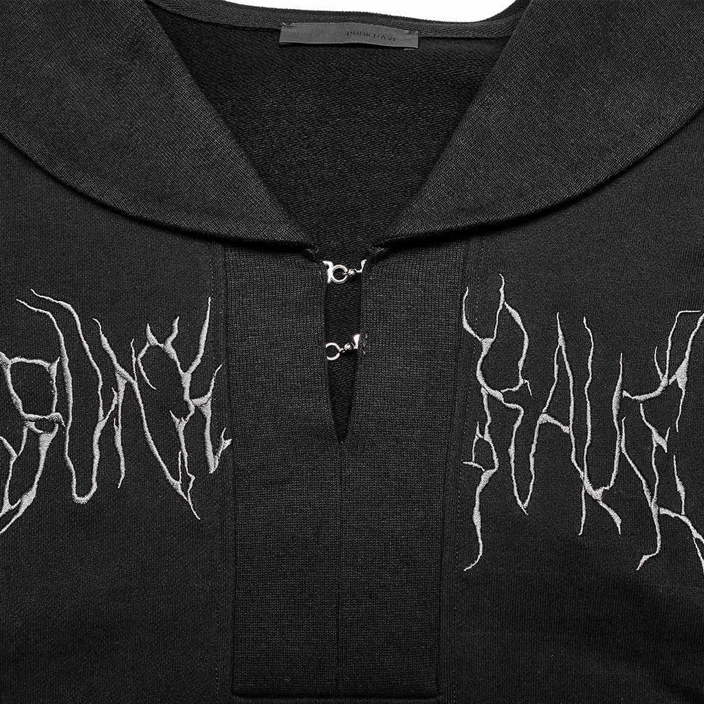 OPT-805WYF Sailor Neck Asymmetric Punk Sweater with Embroidered Accents - Image 17