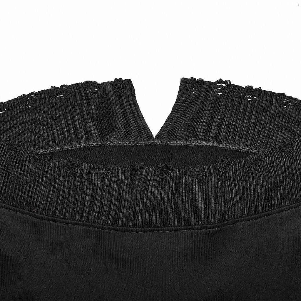 OPT-805WYF Sailor Neck Asymmetric Punk Sweater with Embroidered Accents - Image 20