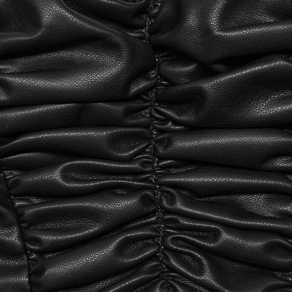 OPT-874BXF Edgy Pleated Faux Leather Punk Crop Vest - Image 30
