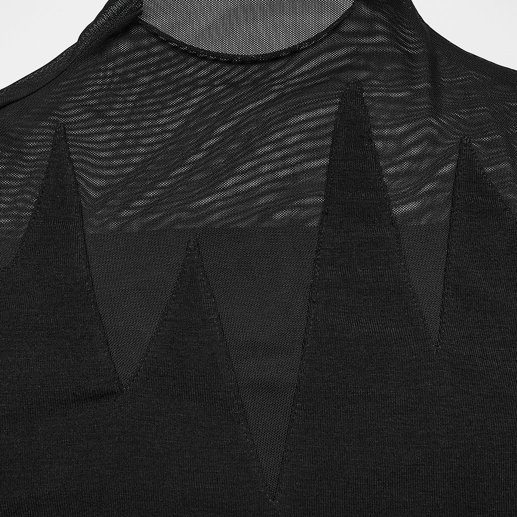 OPT-879TCF Gothic Mesh Insert Long Sleeve Punk T-Shirts Top - Image 7