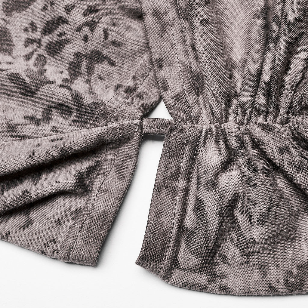 OPT-890TDF Edgy Hooded Punk T-Shirts Distressed Grey Wrap Design - Image 48