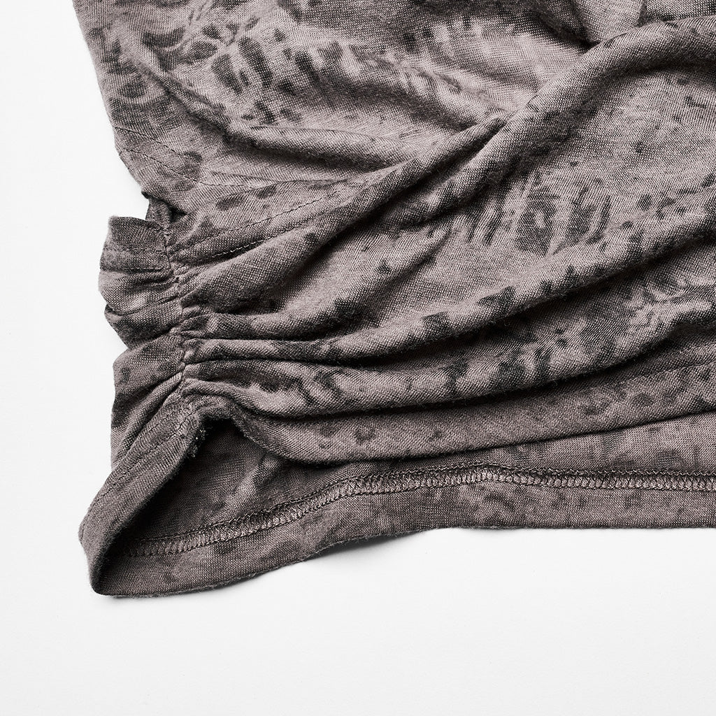 OPT-890TDF Edgy Hooded Punk T-Shirts Distressed Grey Wrap Design - Image 7