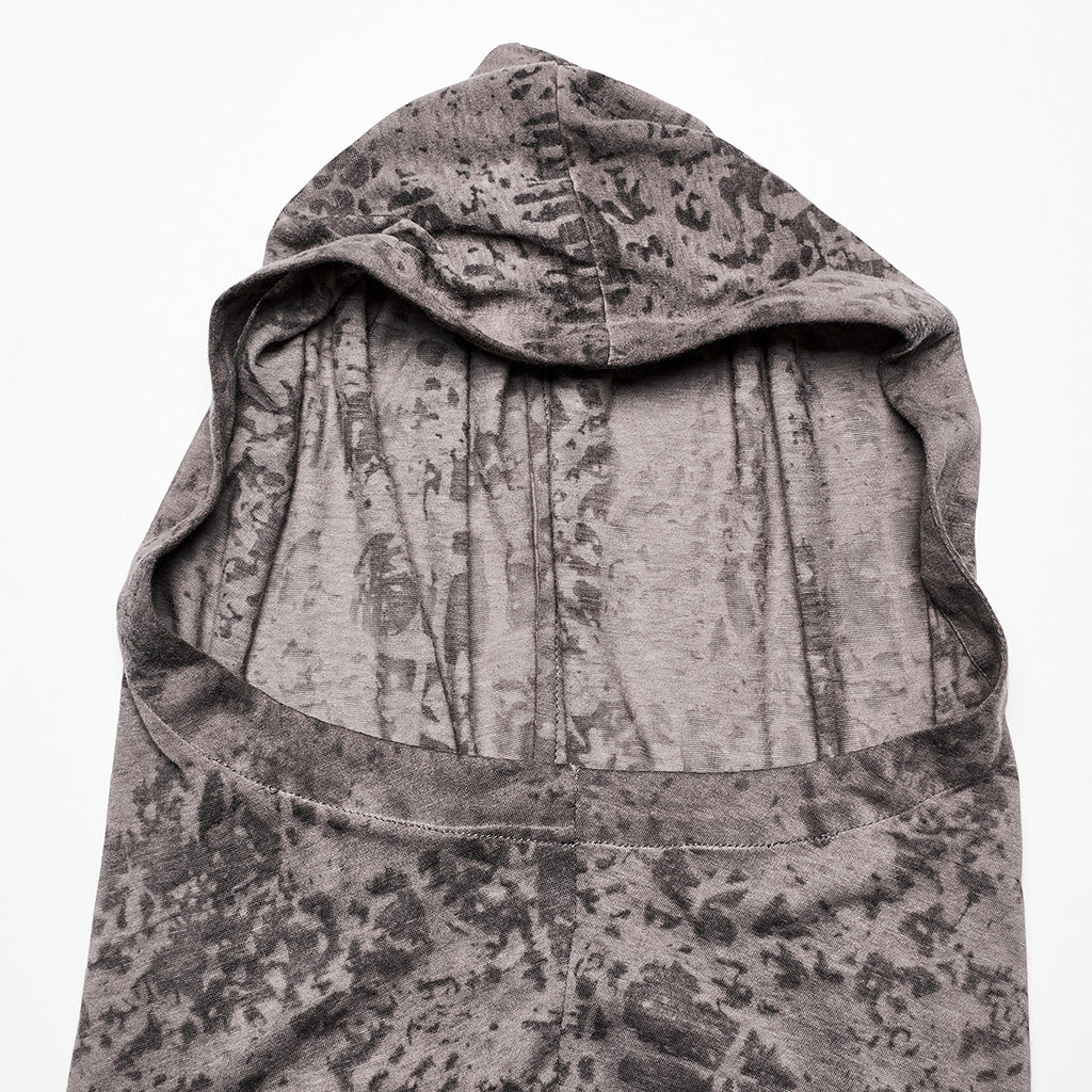 OPT-890TDF Edgy Hooded Punk T-Shirts Distressed Grey Wrap Design - Image 8