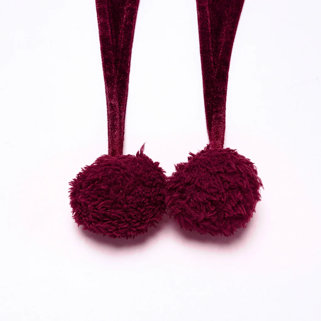 OPY-444DQF Velvet Gothic Hooded Coat with Pom Poms Draped Design - Image 22