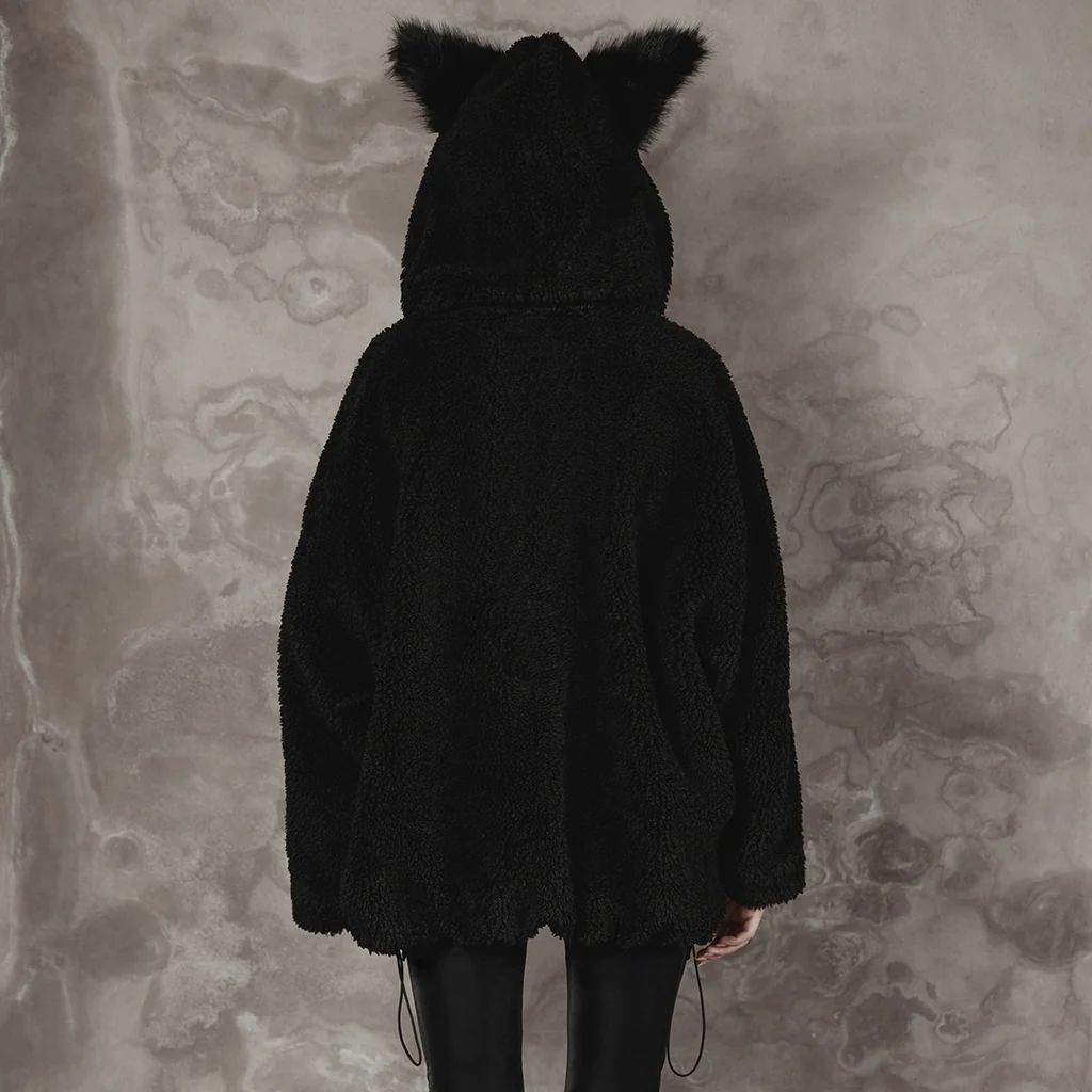 OPY-645XCF Gothic Fleece Punk Coat with Ears Hooded Jacket - Image 5