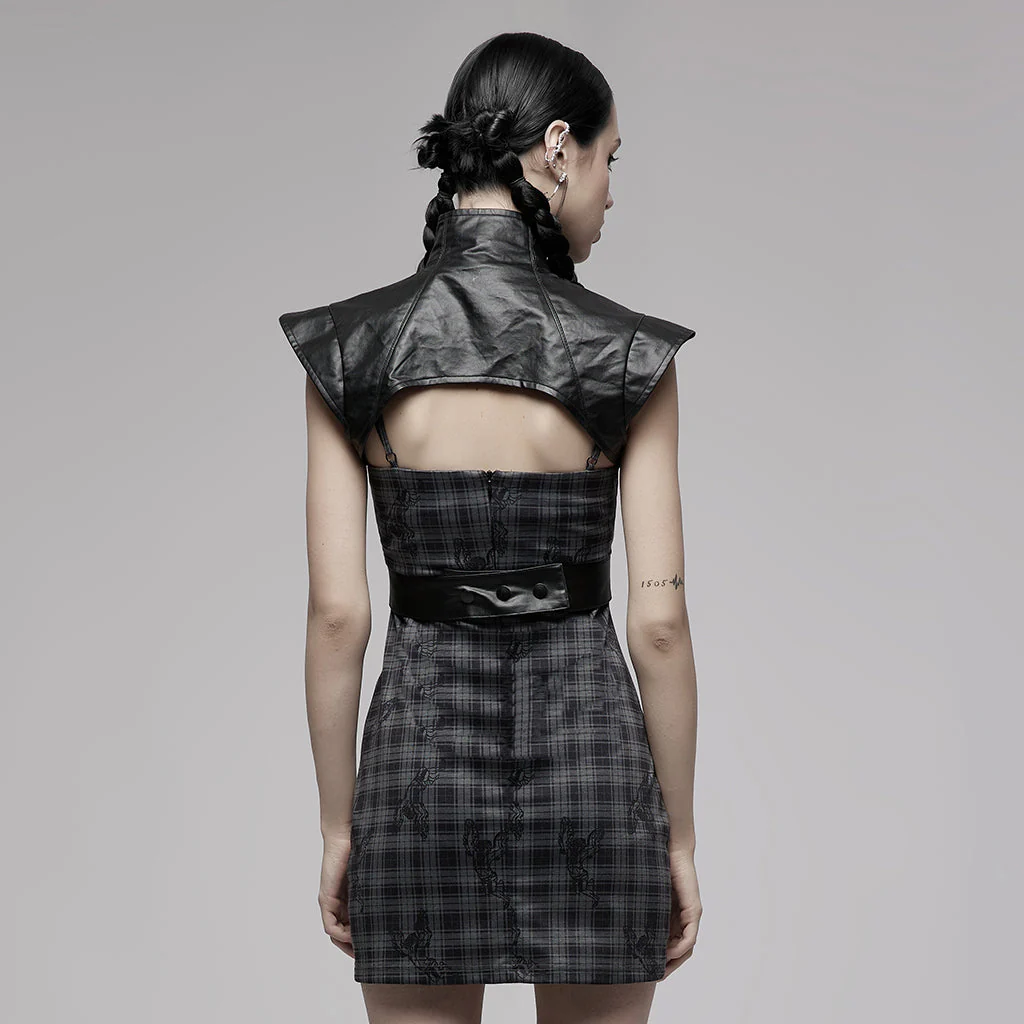 OPY-654MJF Edgy Leather Buckle Detail Punk Vests for Women - Image 23