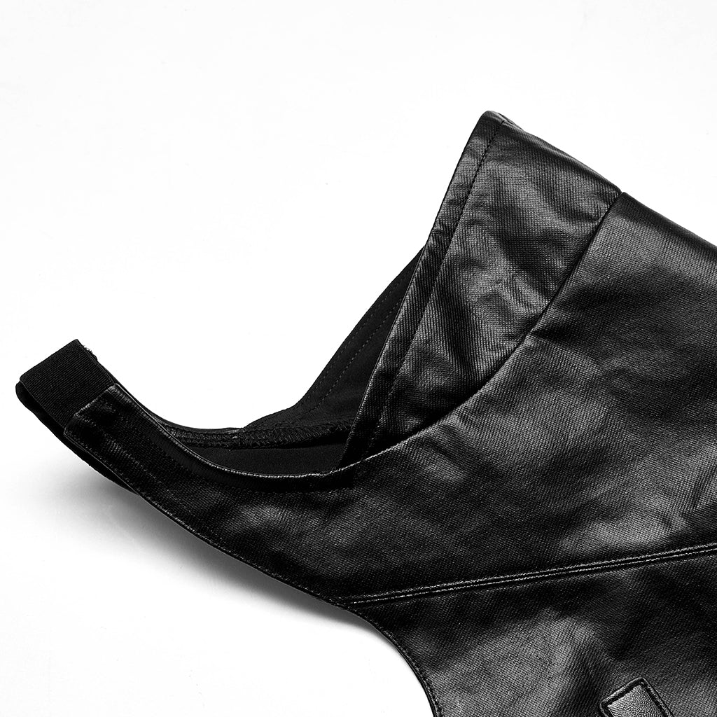OPY-654MJF Edgy Leather Buckle Detail Punk Vests for Women - Image 27