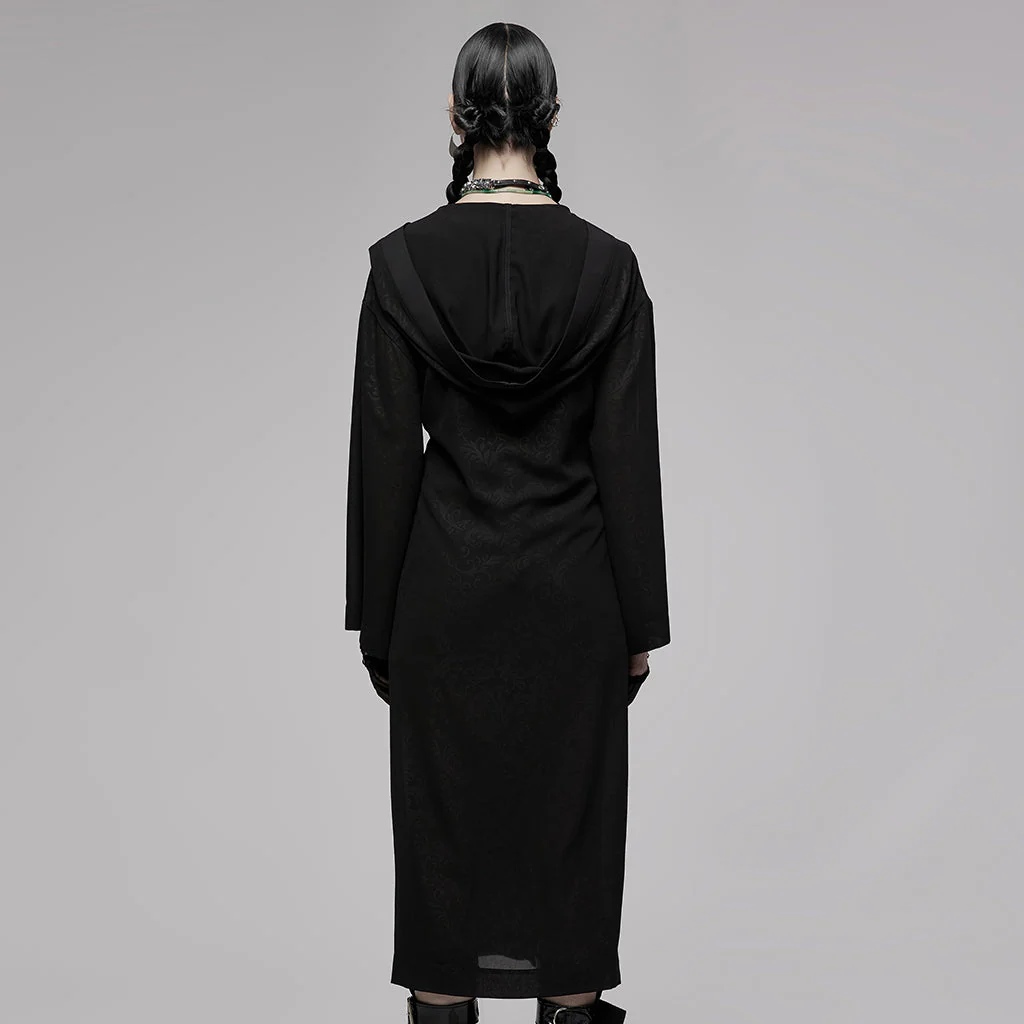 OPY-655XCF Luxurious Gothic Coat Long Dark Hooded Cloak Dress - Image 14
