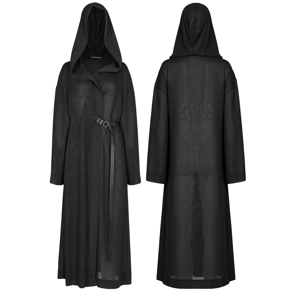 OPY-655XCF Luxurious Gothic Coat Long Dark Hooded Cloak Dress - Image 16