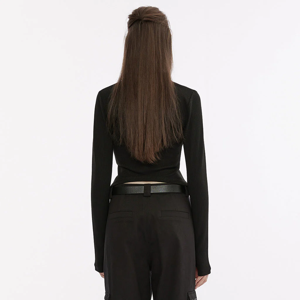 OPY-689XCF Punk Jackets: Slim-Fit Black Gothic Zip-Up Top - Image 14