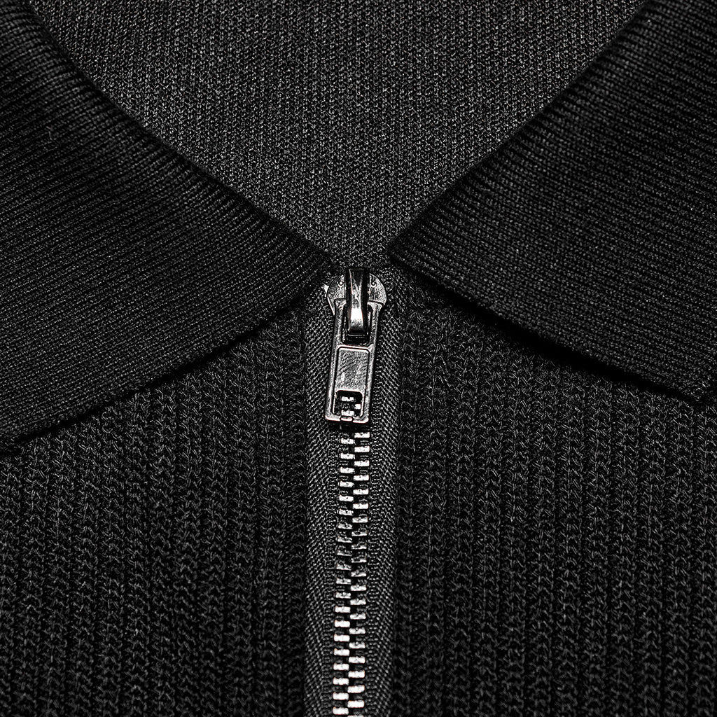 OPY-689XCF Punk Jackets: Slim-Fit Black Gothic Zip-Up Top - Image 18