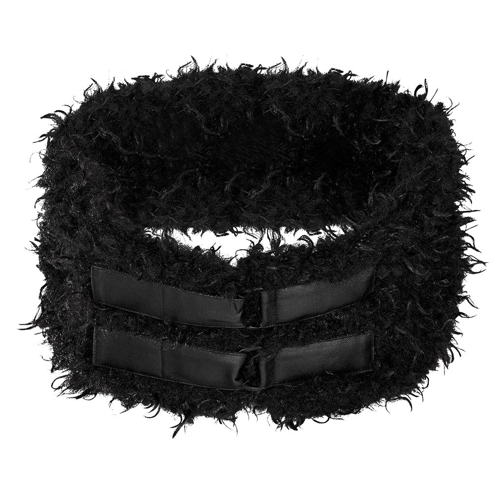 OPY-708XCF Punk Coat Oversized Furry Black Jacket High Collar Zippered Style - Image 27