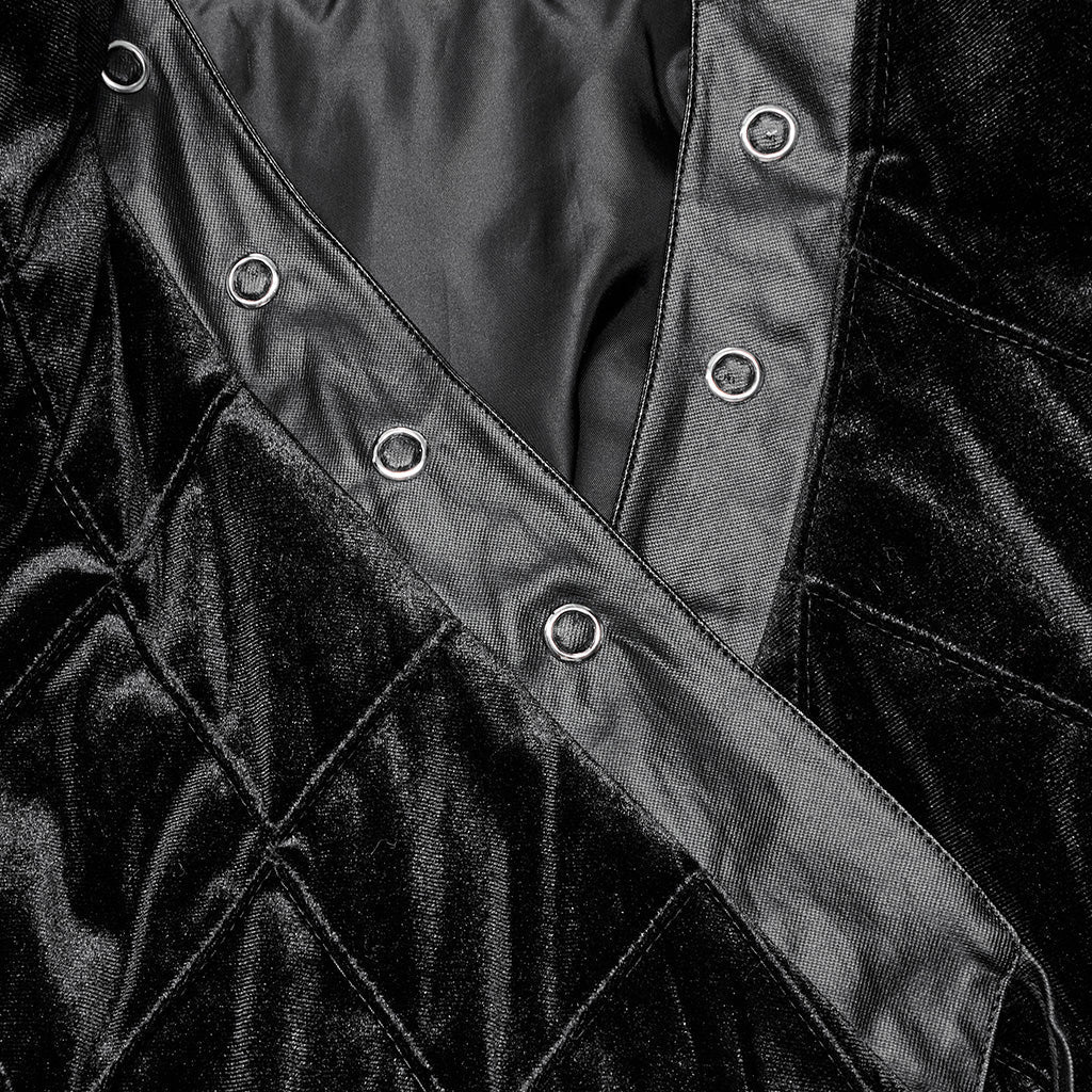OPY-714XCF Reversible Hooded Gothic Coat Double-Sided Velvet Belted Design - Image 18