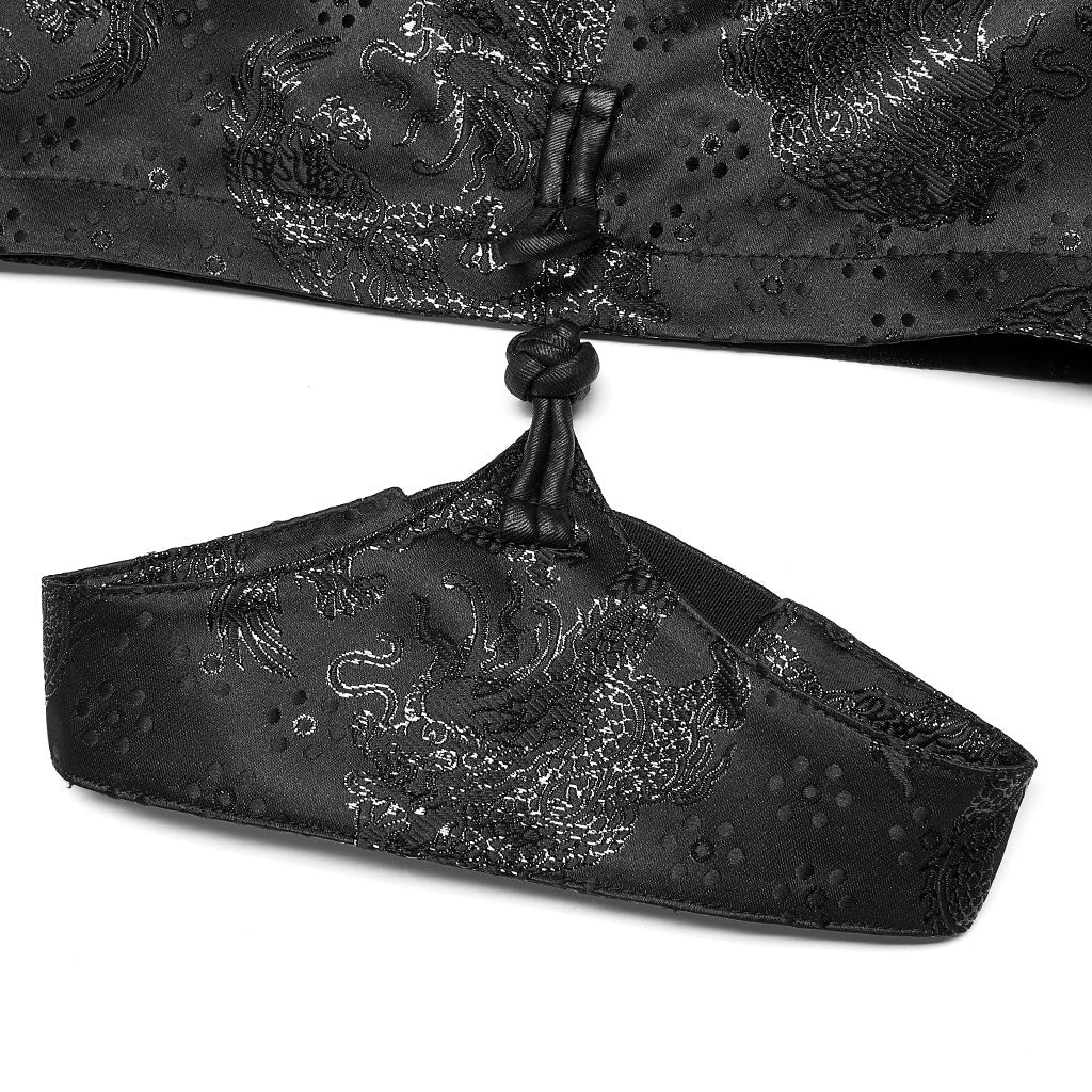 OQ-010BQF Edgy Asymmetrical Punk Skirt with Garter Strap Design - Image 19