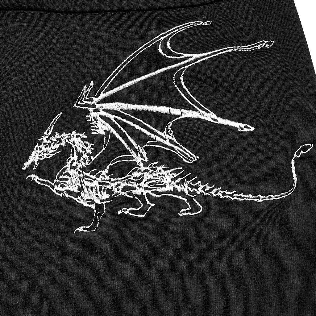 OQ-011BQF Dragon Embroidered Asymmetrical Punk Skirt with Side Slit - Image 43