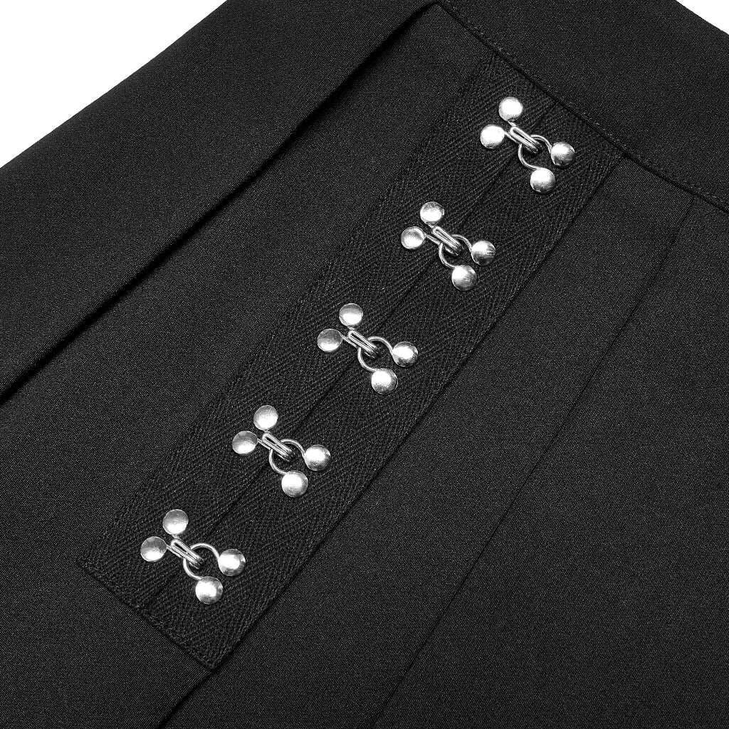 OQ-016BQF Punk Skirt Pleated Mini Edgy Chain Detail Hemline - Image 7