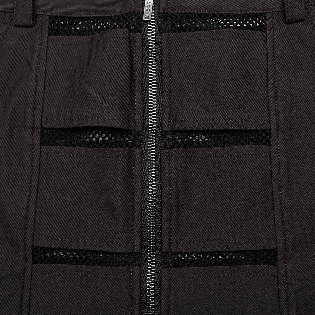OQ-676DQF Edgy Punk Skirt with Zipper and Mesh Details - Image 19