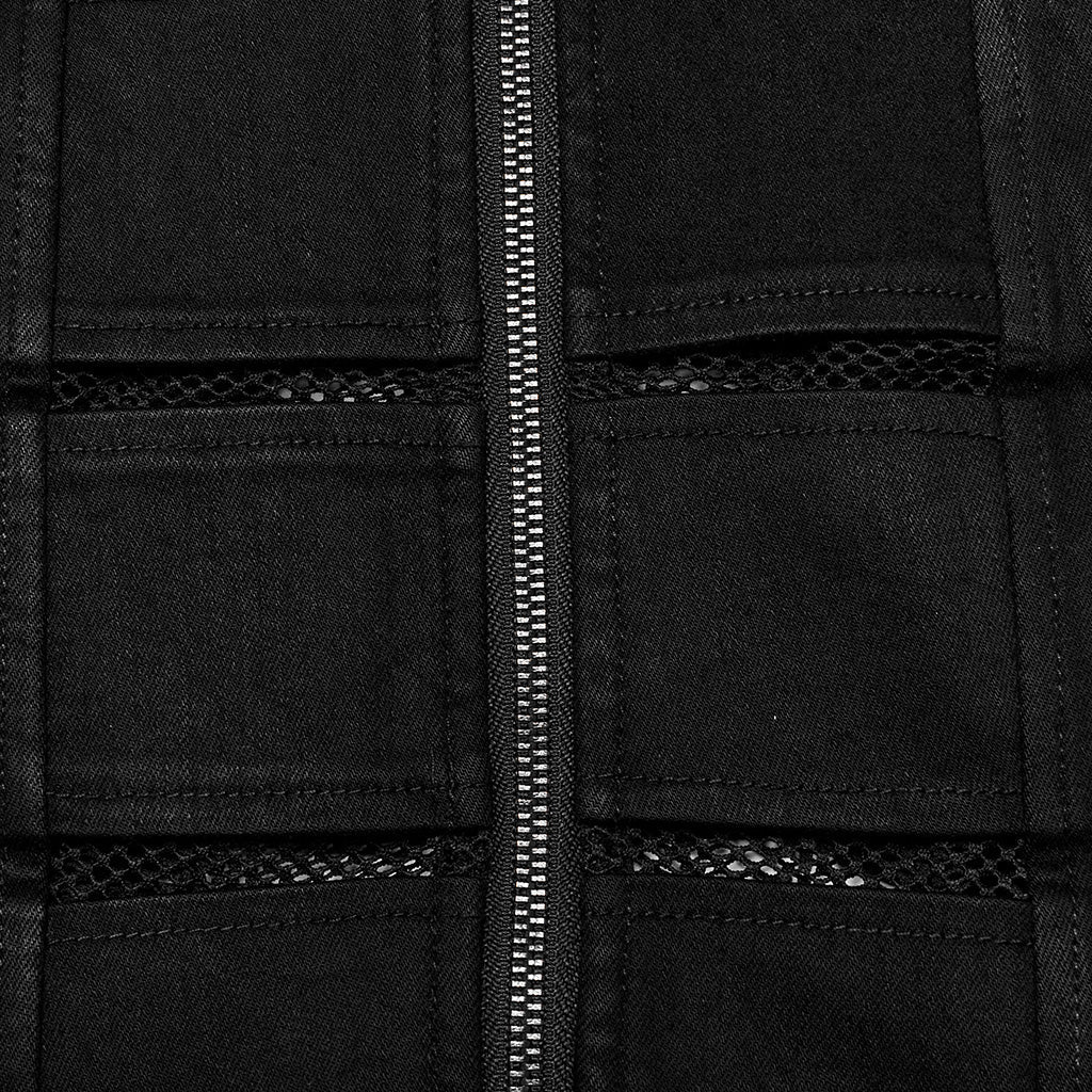 OQ-676DQF Edgy Punk Skirt with Zipper and Mesh Details - Image 47