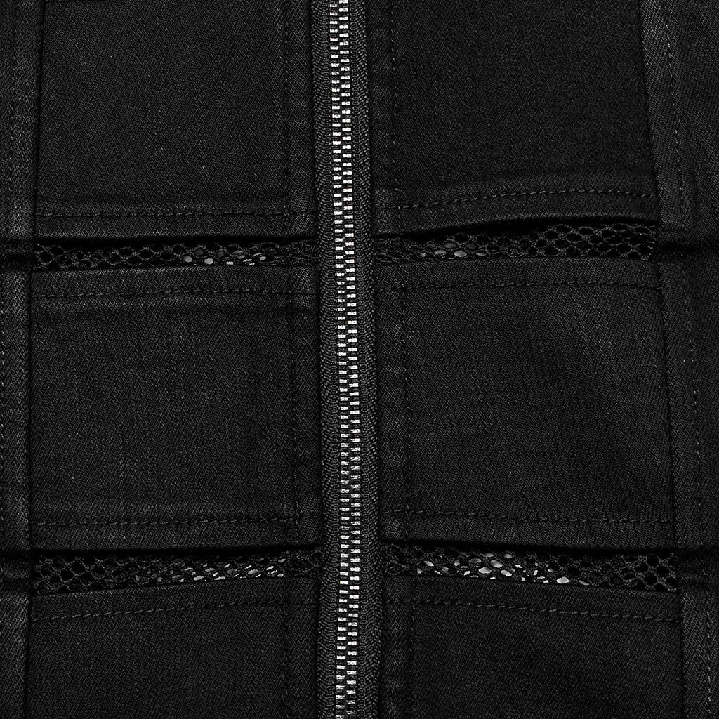 OQ-676DQF Edgy Punk Skirt with Zipper and Mesh Details - Image 8