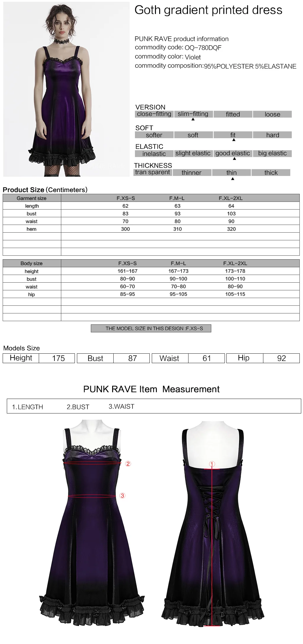 OQ-780DQF Velvet Gothic Dress Red Black Lace Trim Strappy Design - Image 40