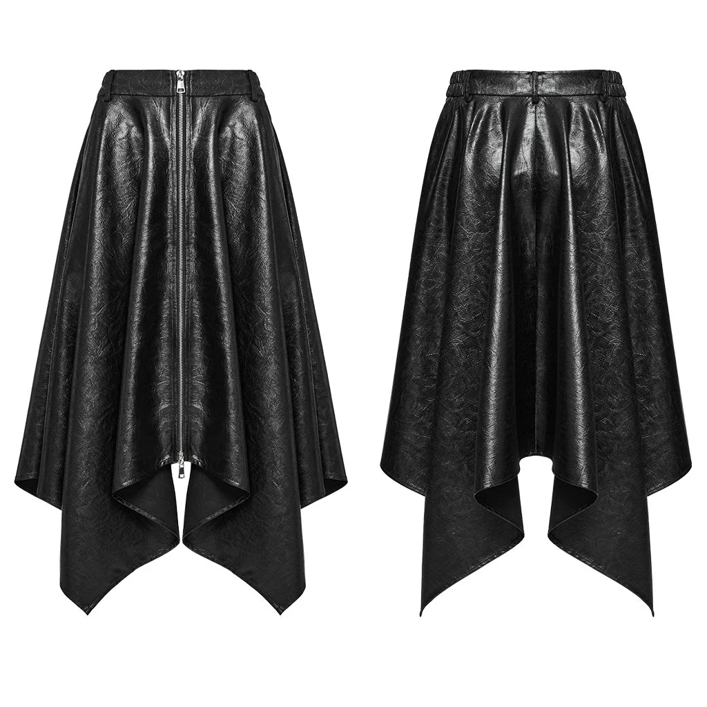 OQ-785BQF Gothic Plaid Asymmetrical Punk Skirt with Zipper Detail - Image 56
