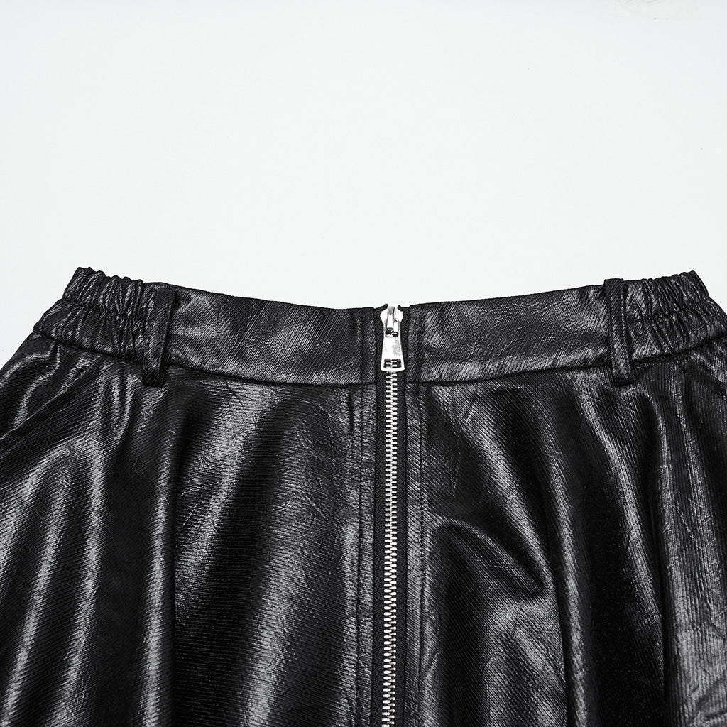 OQ-785BQF Gothic Plaid Asymmetrical Punk Skirt with Zipper Detail - Image 57