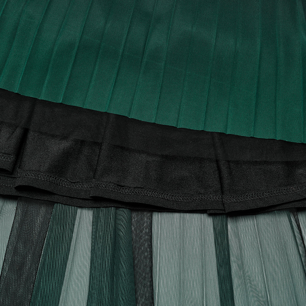 OQ-793BQF Elegant Gothic Skirt with Gradient Sheer Mesh Overlay - Image 10