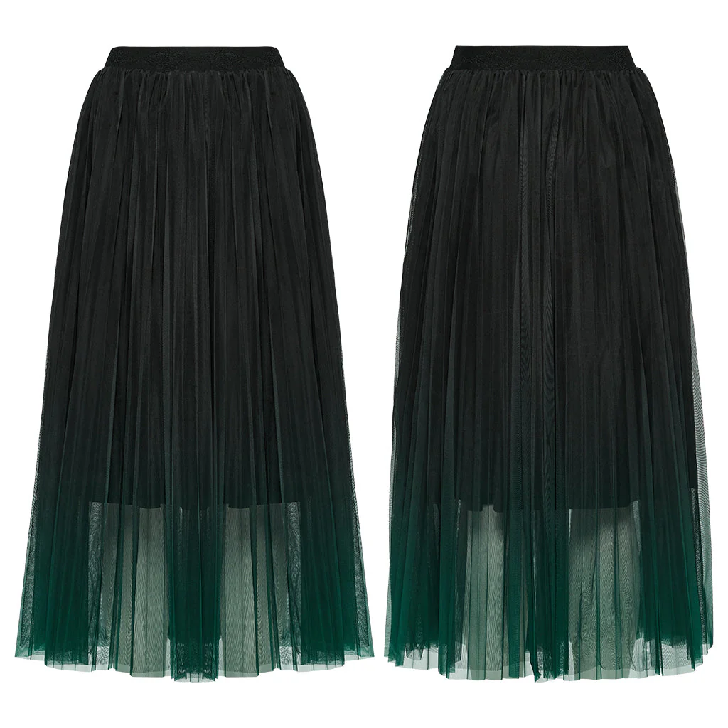OQ-793BQF Elegant Gothic Skirt with Gradient Sheer Mesh Overlay - Image 21