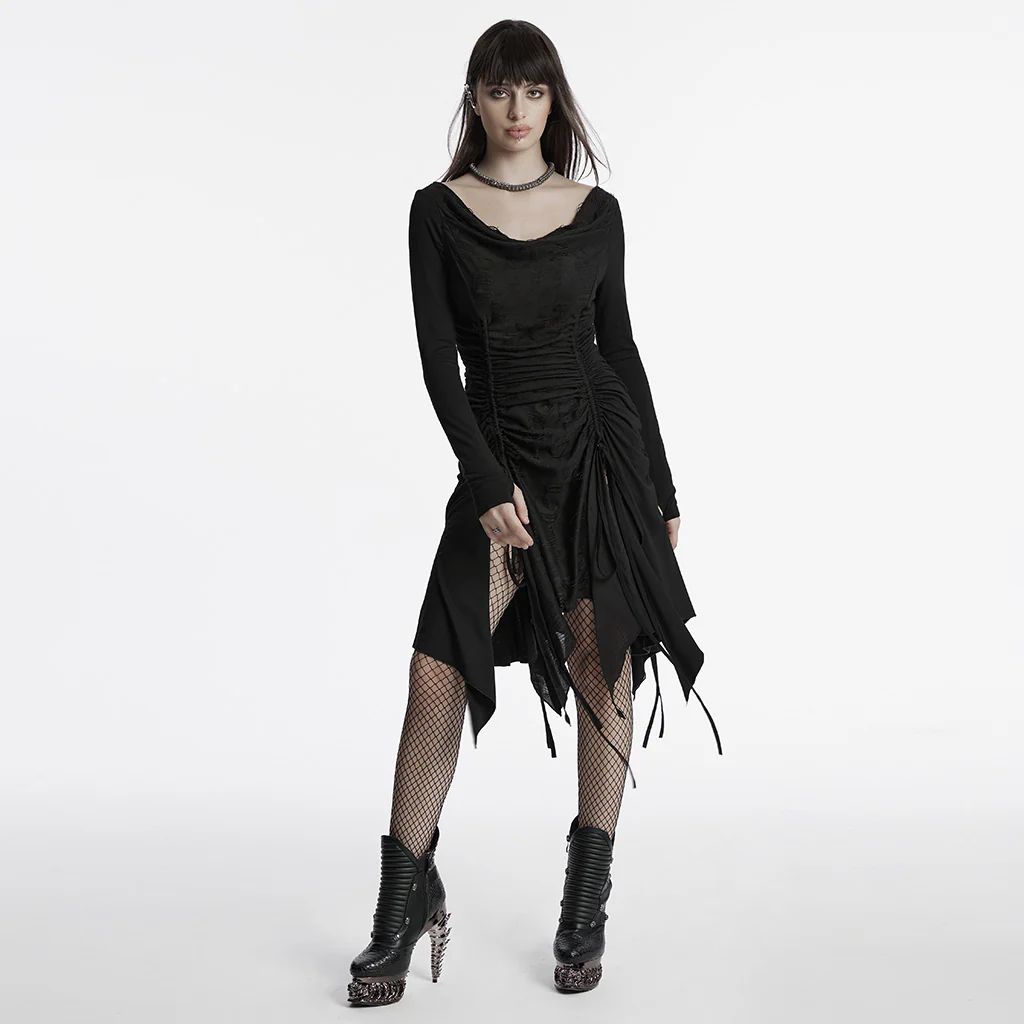 OQ-794LQF Gothic Grunge Ruffled Layered Punk Dresses for Women - Image 6
