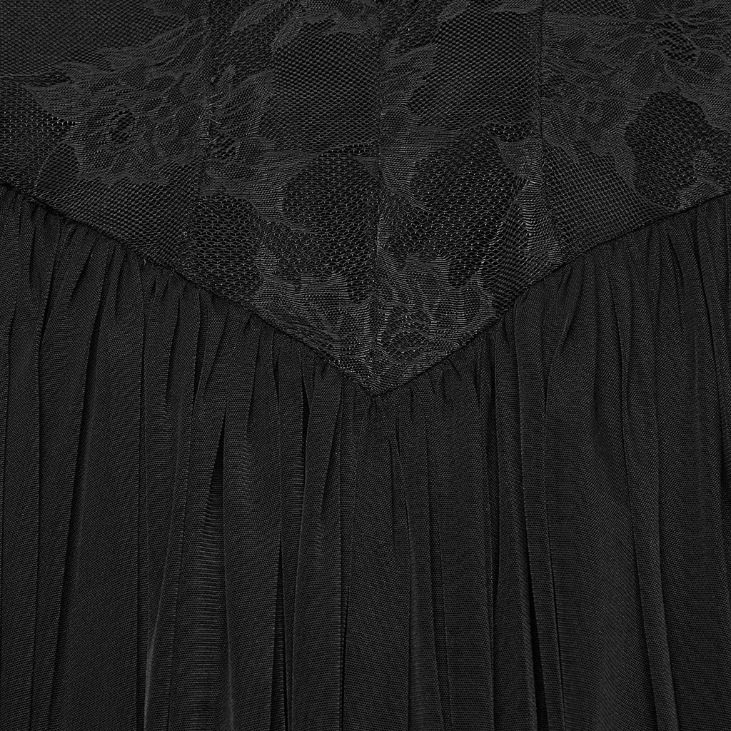 OQ-805LQF Elegant Gothic Dress Sheer Lace Layered Sleeves Corset Waist Long Gown - Image 17