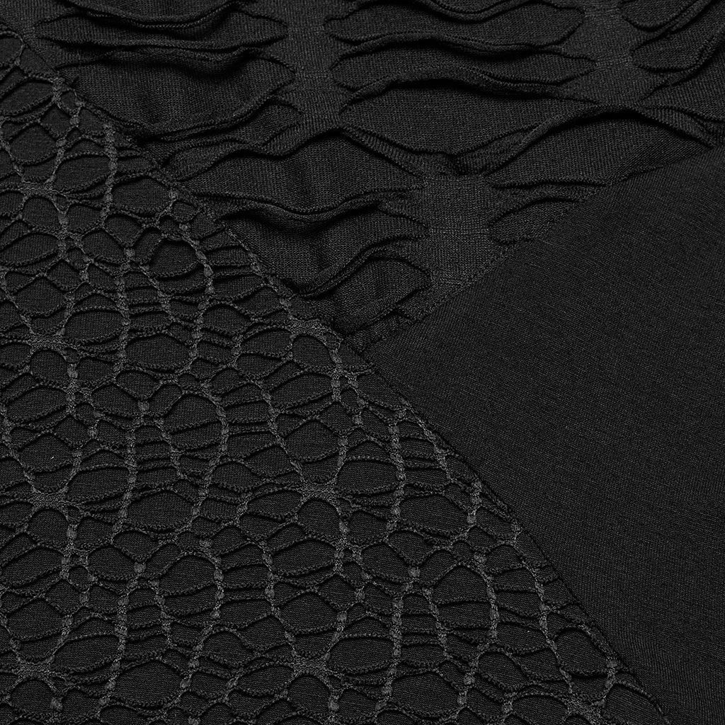 OQ-809LQF Gothic Dress Asymmetrical Layered Black Lace Hem Detailing - Image 8